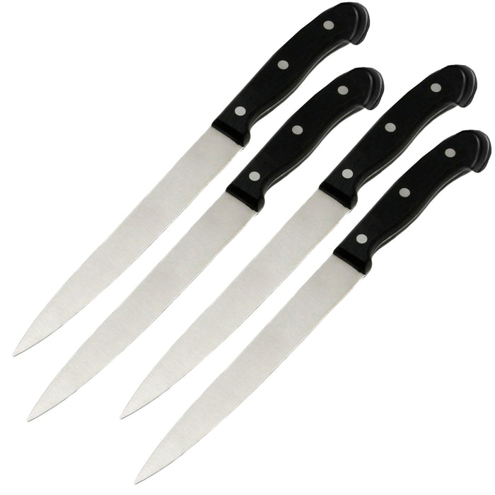 4 Pc Carving Meat Slicing Knife 8" Professional Stainless Sharp Blade Cutting