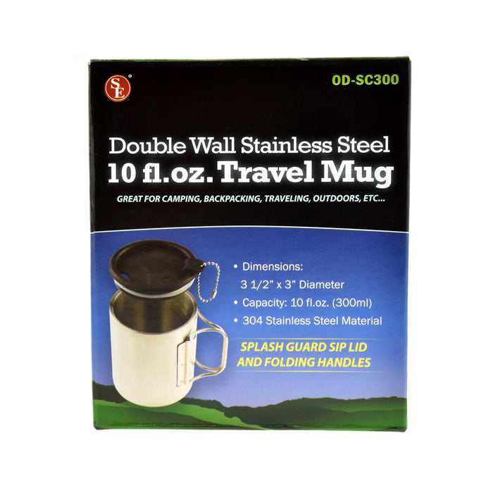 Travel Coffee Mug Stainless Steel Lid Tea Drink Tea Cup Handle Double Wall 10 Oz