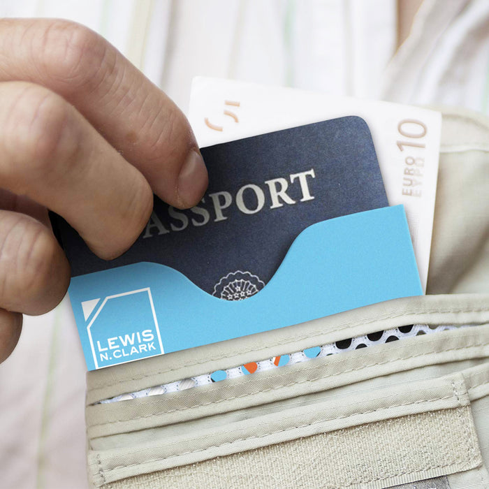 Lewis N Clark RFID Documents Protection Sleeves Passport Data Block Travel Pouch
