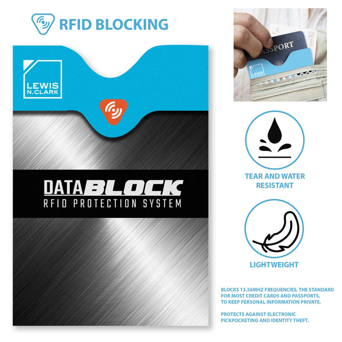 Lewis N Clark RFID Documents Protection Sleeves Passport Data Block Travel Pouch