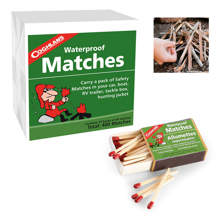 400 Pcs Waterproof Storm Matches Coghlans Windproof Survival Emergency Strikers