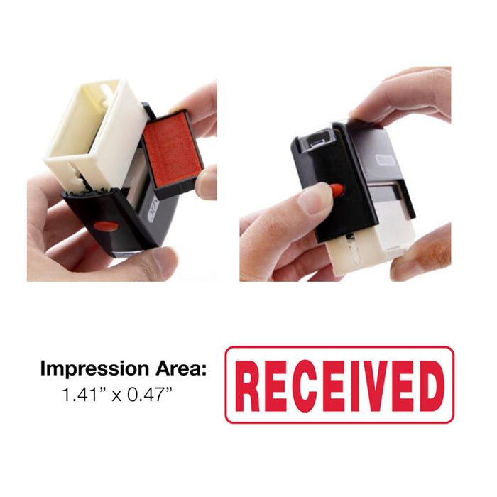 Received Self Inking Rubber Stamp Business Office Store Work Red Ink Message New