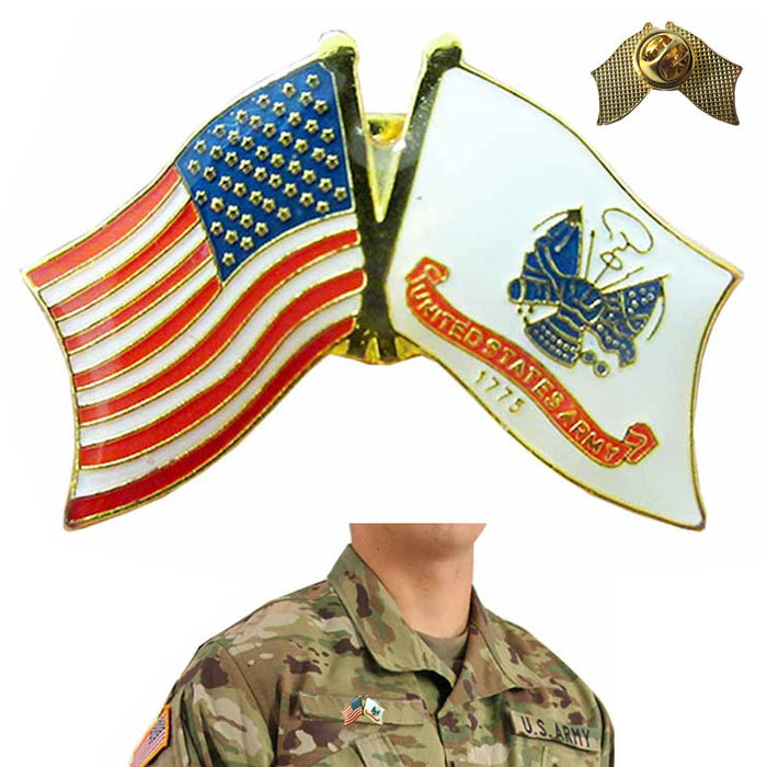 United States Army Lapel Pin Enamel US Flag Military Jacket Veteran Hat Uniform