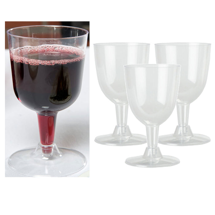 20 Pc Disposable Champagne Flute Wine Glasses Clear Plastic 5.5oz Wedding Party