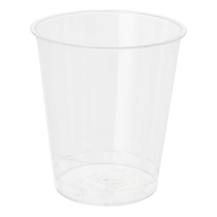 25 Clear Shot Glasses Hard Plastic Disposable Cups Wine Party Catering Bar 1.5oz