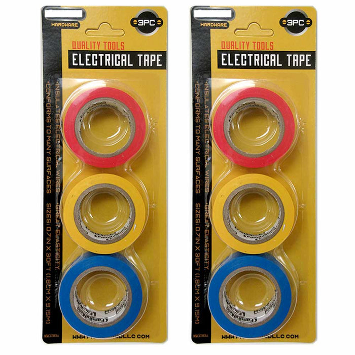 6 Electrical Tape Colors 3/4In X 30 Feet Dustproof Adhesive General Home Vehicle