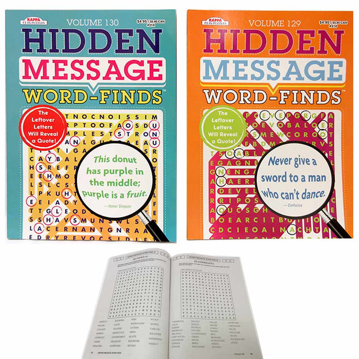 6 X Crossword Puzzle Word-Finds Hidden Message Word Find Book Pages Letters Fun