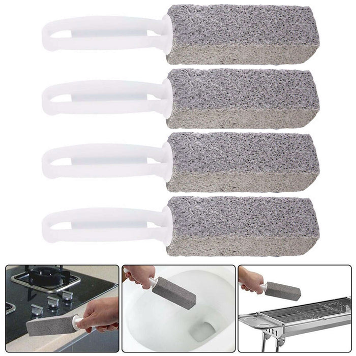 4X Pumice Stone Cleaner Scouring Handle Toilet Bathroom Heavy Duty Stain Remover