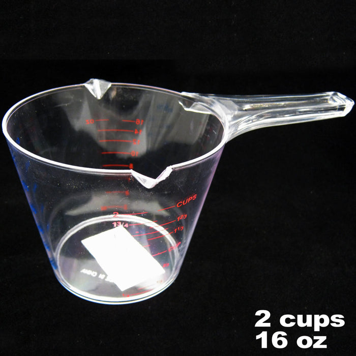 Plastic 2 Cup Measuring Pitcher Tool Handle Pour Spout Liquid Flour Bake Oil New