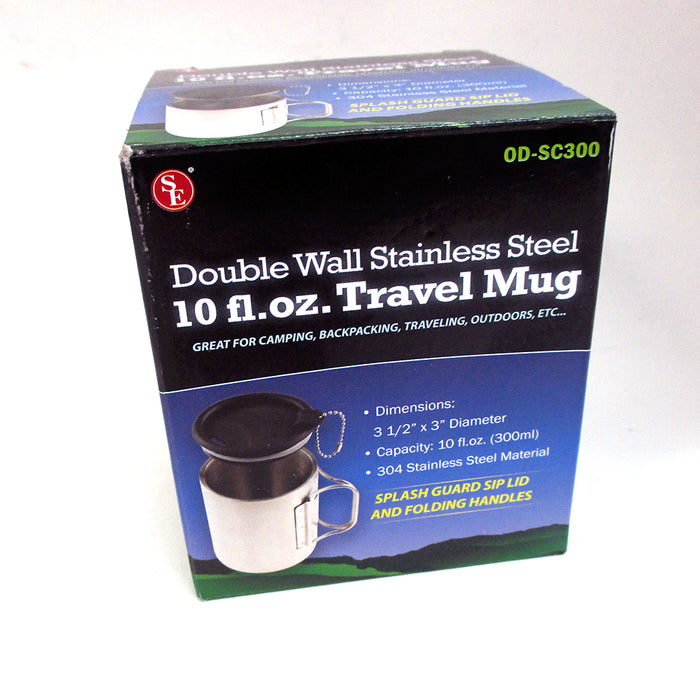 Travel Coffee Mug Stainless Steel Lid Tea Drink Tea Cup Handle Double Wall 10 Oz