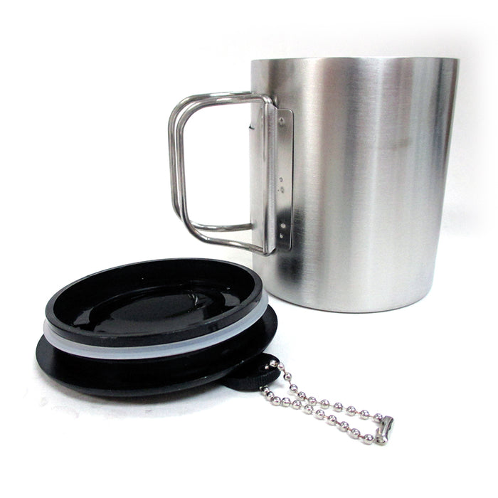 Travel Coffee Mug Stainless Steel Lid Tea Drink Tea Cup Handle Double Wall 10 Oz