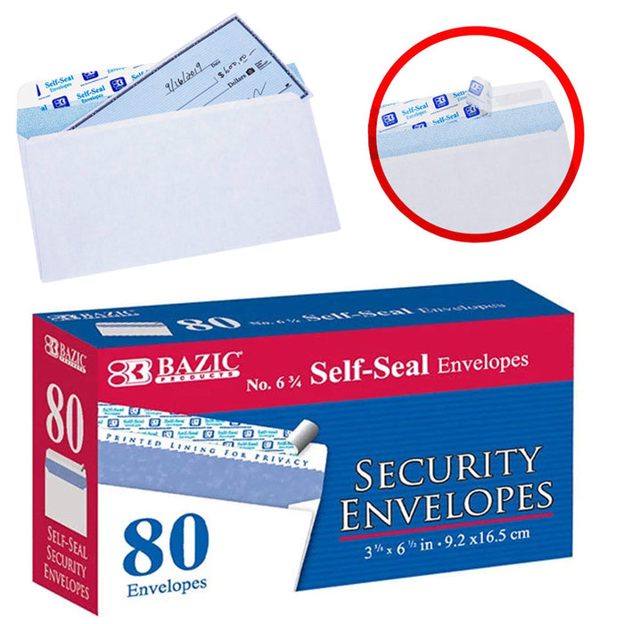 80 Peel Self Seal Letter Mailing White Envelopes N6 3/4 Shipping 3 5/8 x 6 1/2In