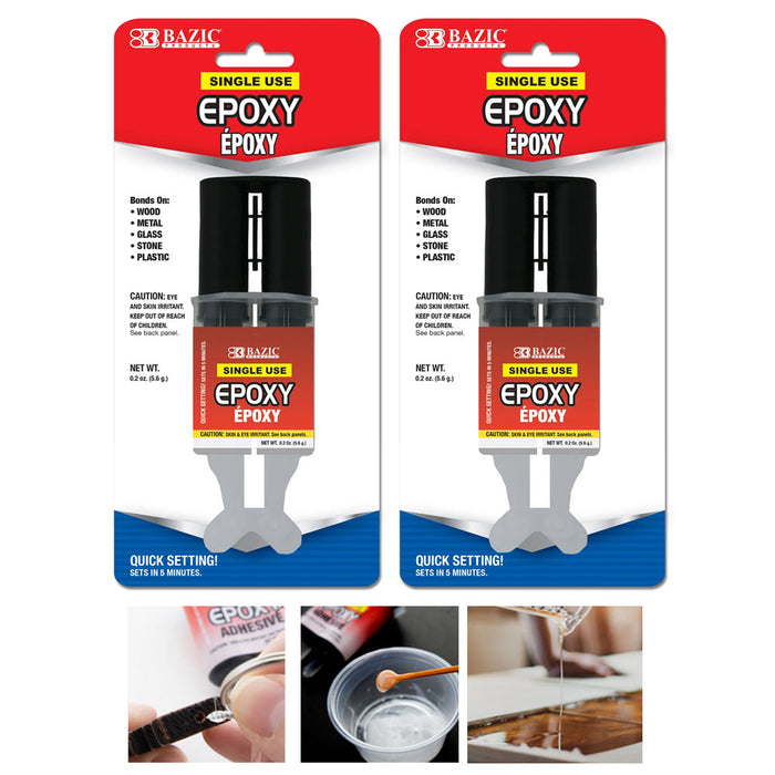 2 Pk Epoxy Quick Adhesive Glue Sets In 5 Minutes Wood Metal Glass Stone Plastic