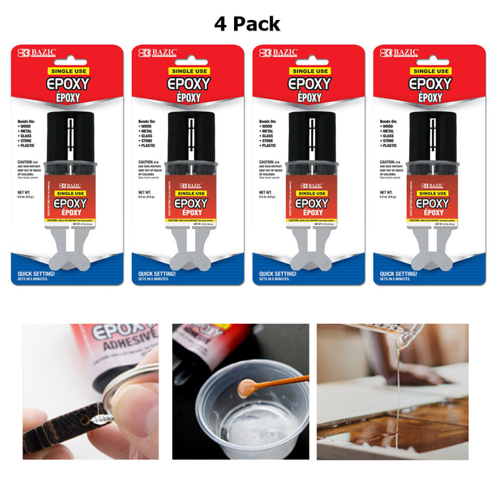 4 Tubes Epoxy Adhesive Glue High Strength Quick Setting Wood Metal Glass Stone