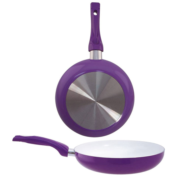 1 Pc Non Stick Fry Pan 8" Ceramic Coated Aluminum Eco Healthy Cookware Purple
