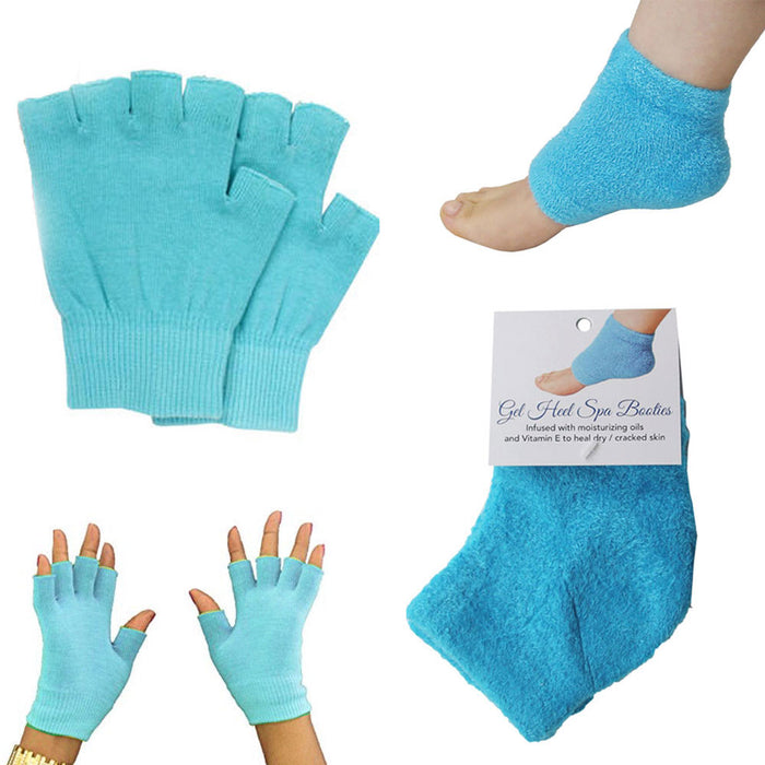 4 Pc Moisturizing Gel Spa Socks Gloves Set Repair Cracked Skin Heal Treatment