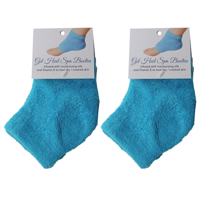 2 Pairs Gel Heel Socks Spa Booties Cracked Foot Moisturizing Skin Care Dry Feet