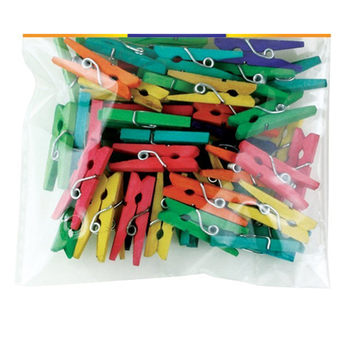 200Pcs Mini DIY Wooden Clothes Photo Paper Pegs Clothespin Cards Craft Clips New