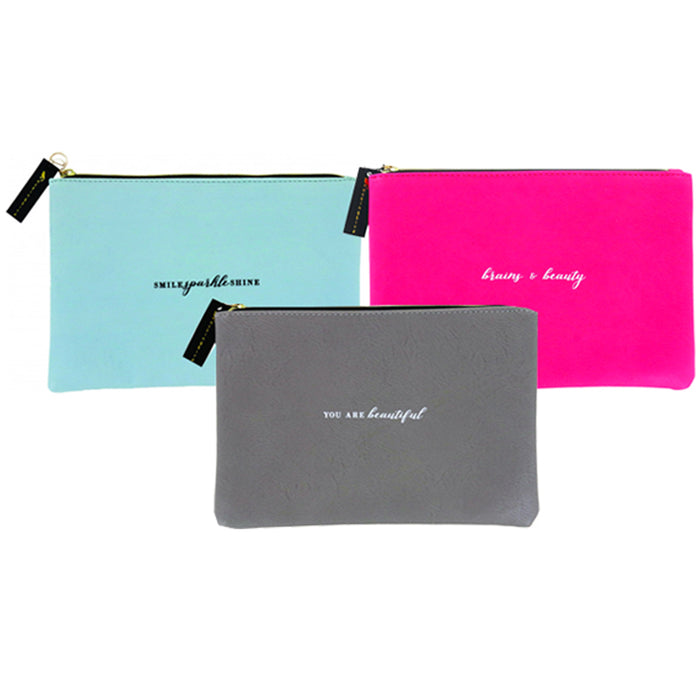 1 Beauty Cosmetic Pouch Makeup Bag Travel Case Zippered Toiletry Purse Organizer