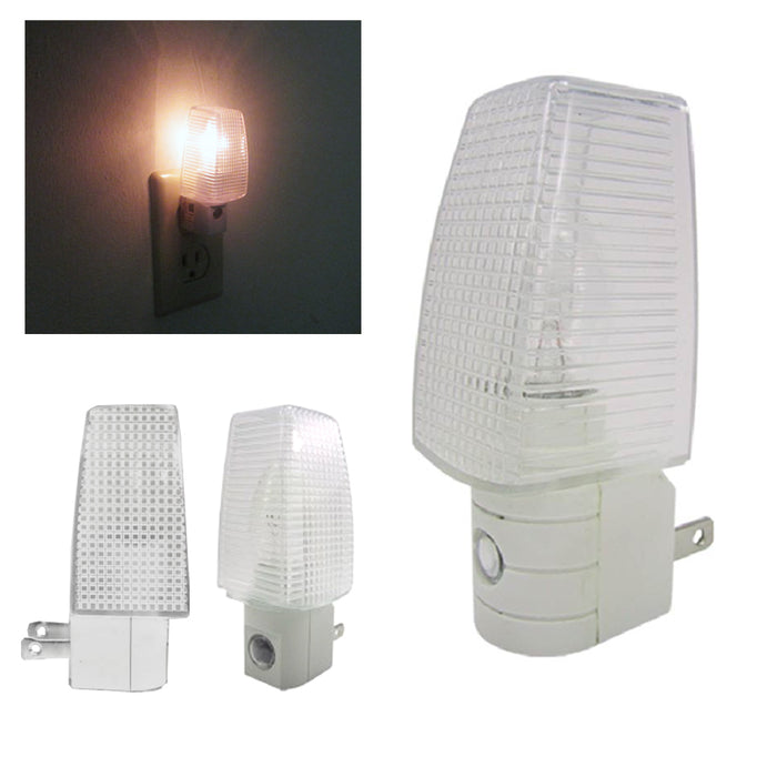2 Night Light Energy Saving Automatic Sensor Wall PlugIn Lite Nightlight Lamp