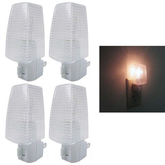 4 Pack Night Lights On Off Switch Bright White Light Nite Wall Plug Home Safety