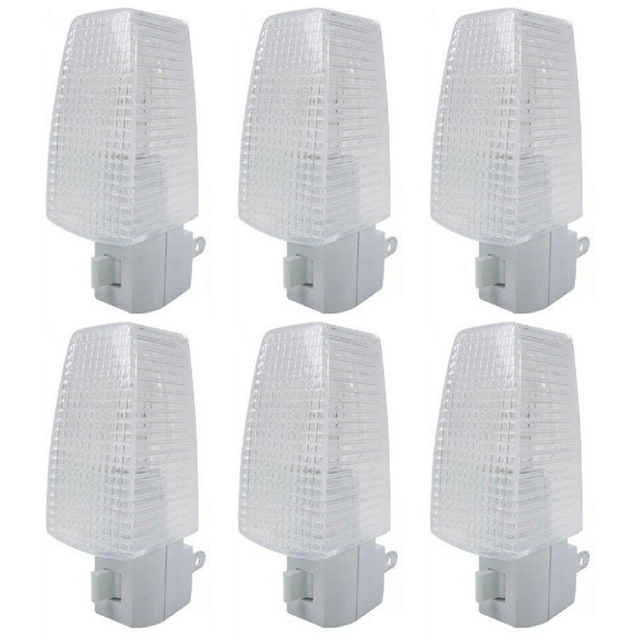 6 Pack Night Lights On Off Switch Bright White Light Nite Wall Plug Home Safety