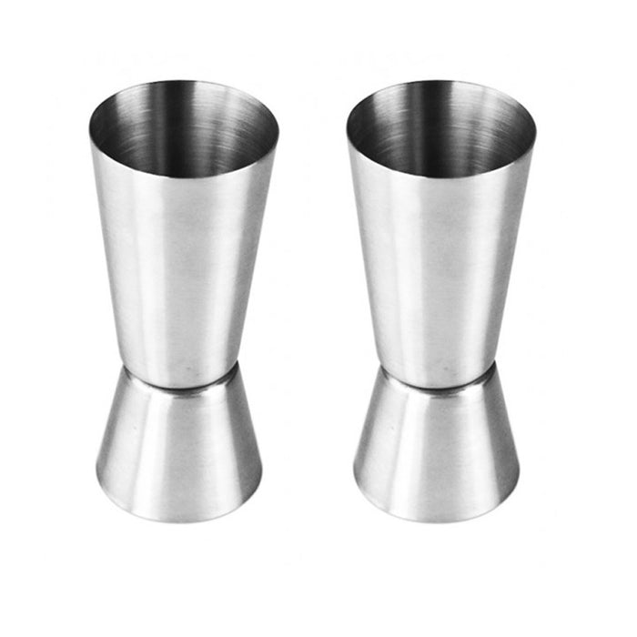 2 PC Stainless Steel Jigger Set Double Cocktail Measure Mixing Drinks Bar Shots