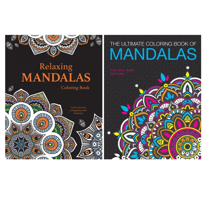 6 Adult Coloring Book Mandala Geometrical Designs Stress Relief Relaxation Color