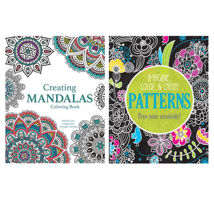 6 Adult Coloring Book Mandala Geometrical Designs Stress Relief Relaxation Color