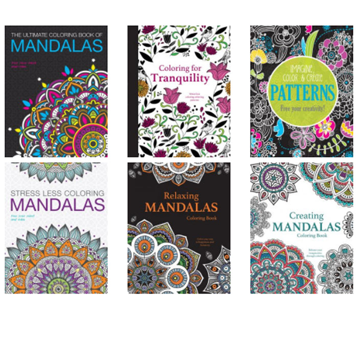 3 Mandala Adult Coloring Books Calming Stress Relieving Relax Designs Paperback