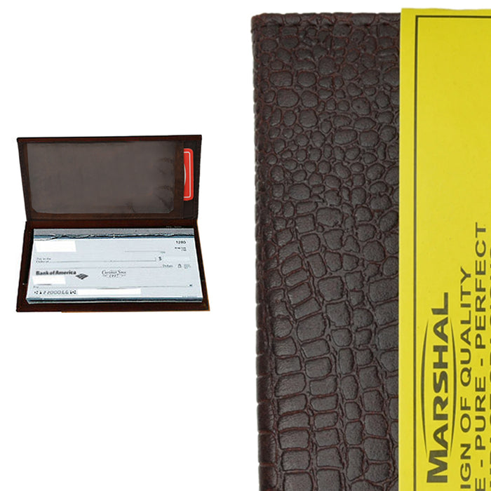 1 Genuine Leather Crocodile Checkbook Cover Wallet Organizer Credit Card Holder