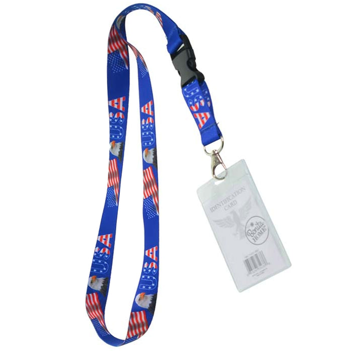 20 Pc USA Flag Lanyard ID Badge Tags Travel Business Event Trade Show Conference