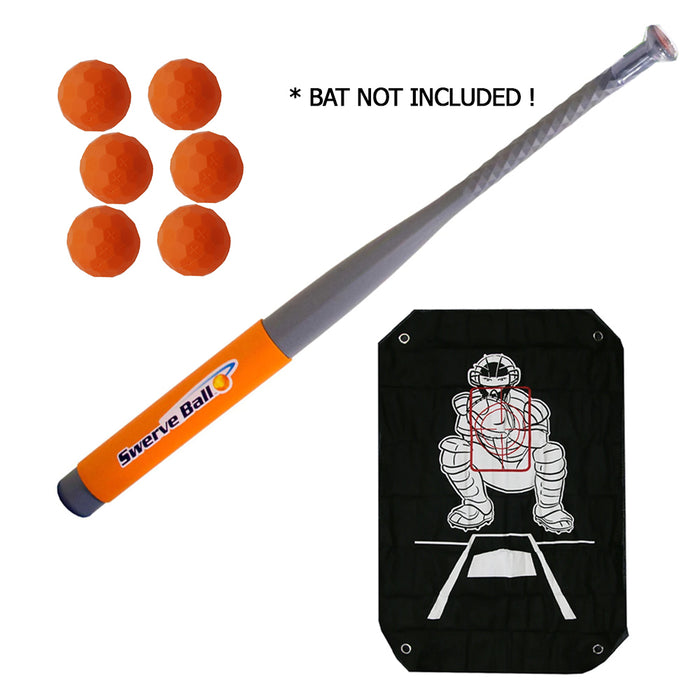 8pc Swerve Ball Plastic Combo Starter Set Balls Strike Zone Bat Sleeve Toy Gift