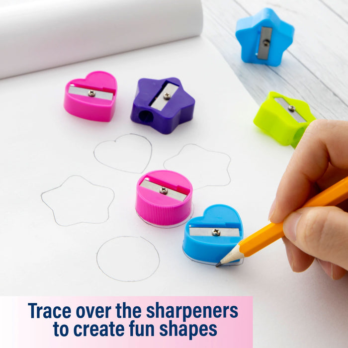 12 Pc Pencil Crayon Sharpener Handheld Manual Fun Shapes Colors School Supplies
