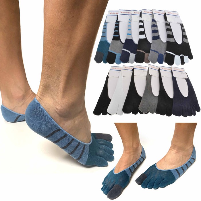 4 Pair Men Invisible Toe Socks Athletic Running No Show Five Finger Cotton 10-13