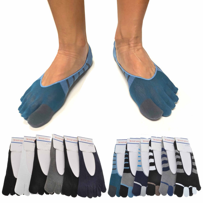 4 Pair Men Invisible Toe Socks Athletic Running No Show Five Finger Cotton 10-13