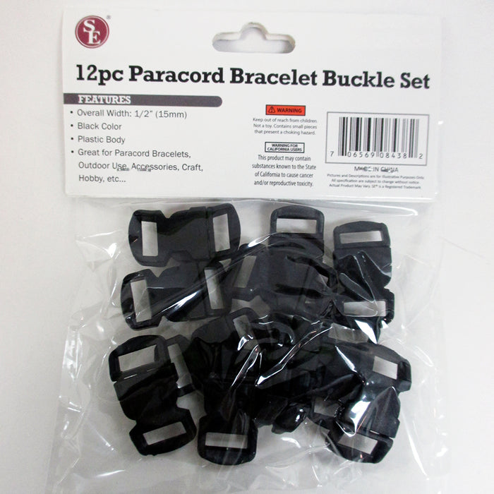 24 Pack Paracord Bracelet Buckle 1/2 Plastic Curved Side Release Snap Survival
