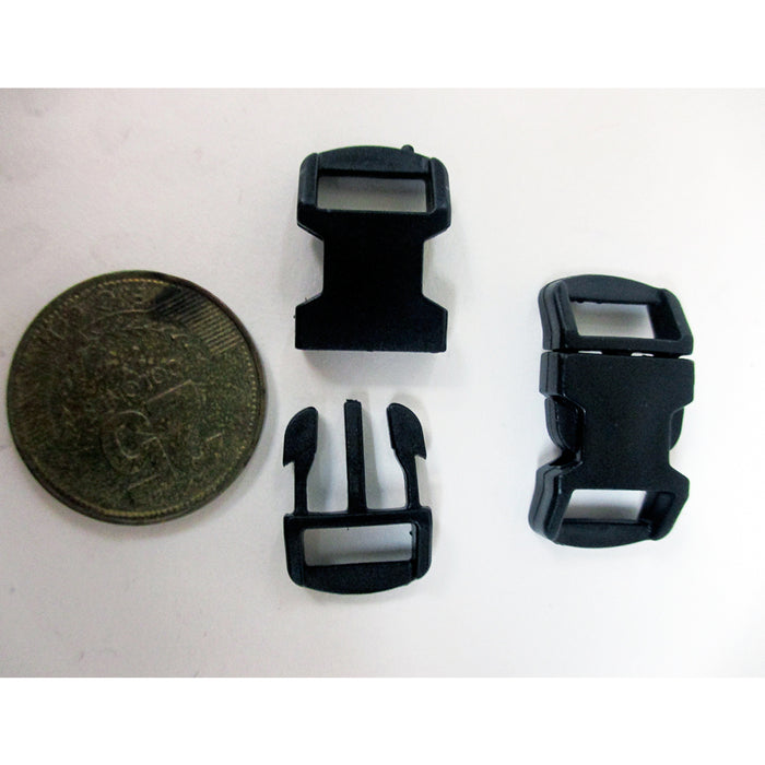 12 Piece Paracord Bracelet Buckle Set - 1/2 Size - Black - Camping Tools  Supplies