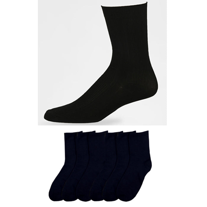 6 Pairs Mens Dress Socks Fashion Classic Casual Crew Size 10-13 Black New Lot