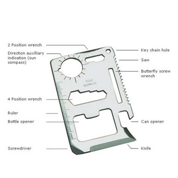 20 Pc Multi Function 11 In 1 Tool Pocket Knife Survival Camping Card Fold Razor