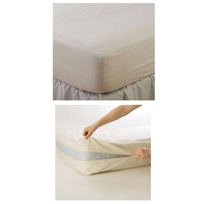 Queen Size Zippered Mattress Cover Protector Dust Bug Allergy Waterproof New !