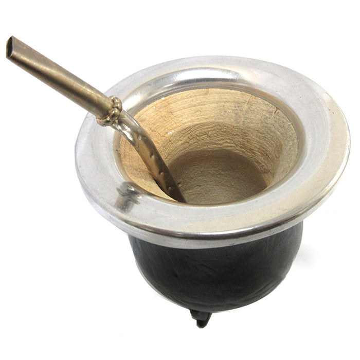 Argentina Mate Gourd Hand Made Calabaza Tea Cup Bombilla Straw Drink Set 6121
