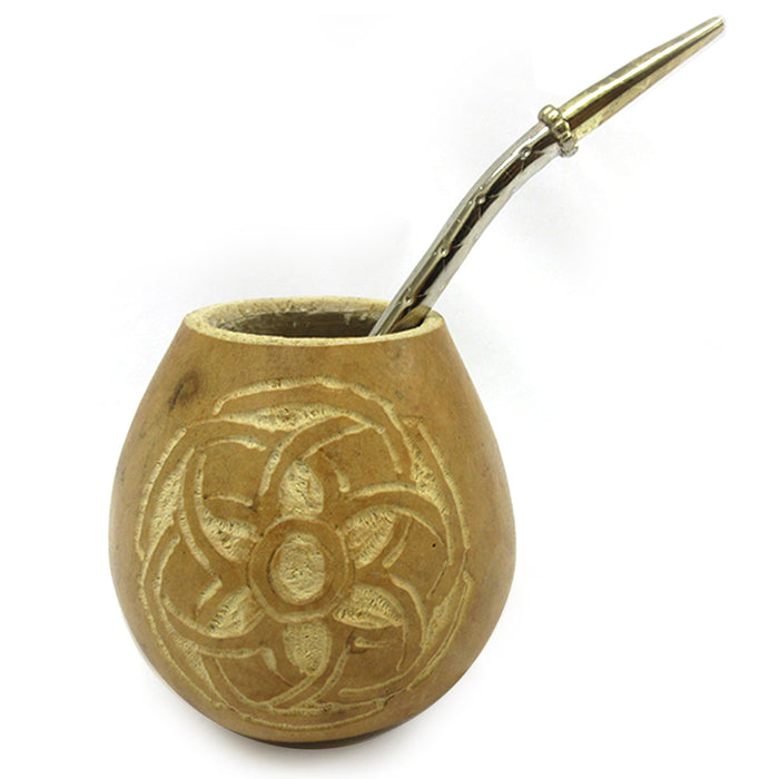 Argentina Hand Made Mate Gourd Calabaza Tea Cup Bombilla Straw Drink S —  AllTopBargains