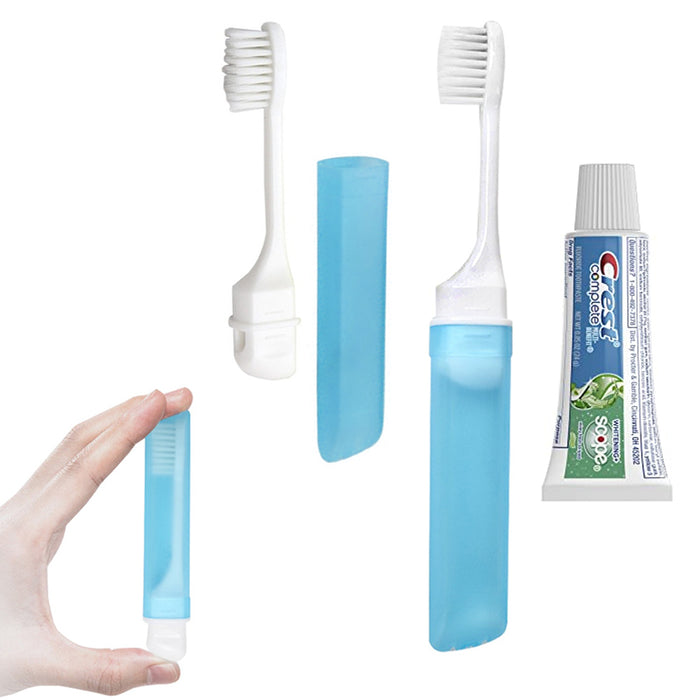 4 Packs Travel Toothbrush Portable Cap Cover Mini Crest White Toothpaste Scope