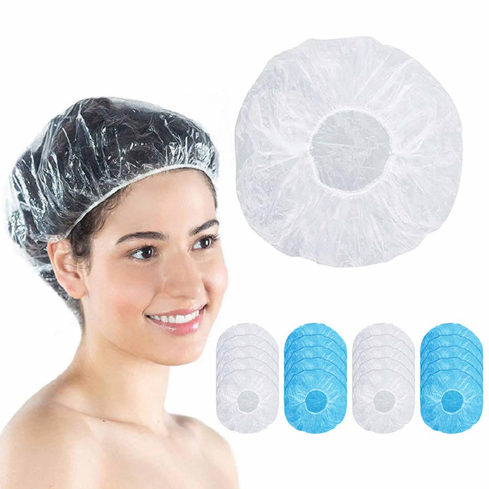 20 Disposable Shower Cap Portable Bathing Caps Bath Hat Waterproof Elastic Band