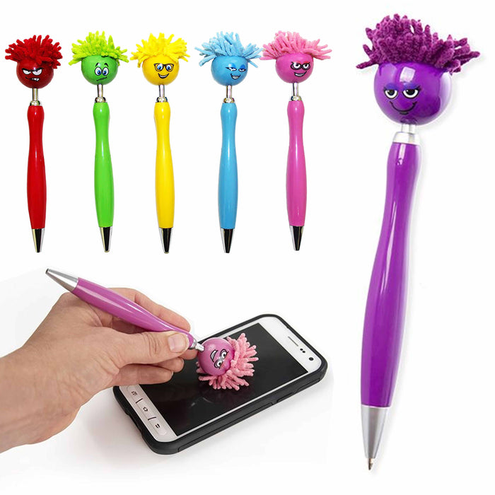 4 Retractable Ball Point Pen Mop Topper Screen Cleaner Duster Microfiber Mopster