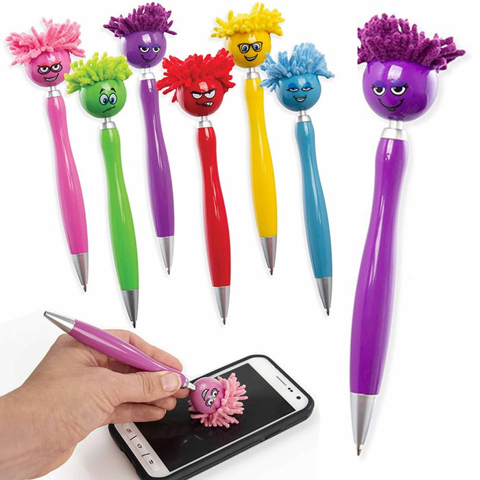 4 Retractable Ball Point Pen Mop Topper Screen Cleaner Duster Microfiber Mopster