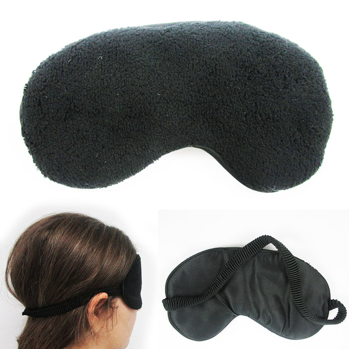 Plush Sleep Eye Mask Silk Travel Shades Blindfold Black Sleeping Cover Eyeshades