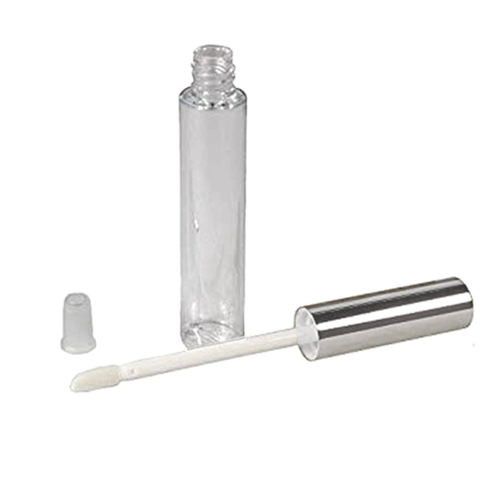 10 Silver Cap Plastic PET Lip Gloss Bottles 10ML Balm Container Clear Stopper