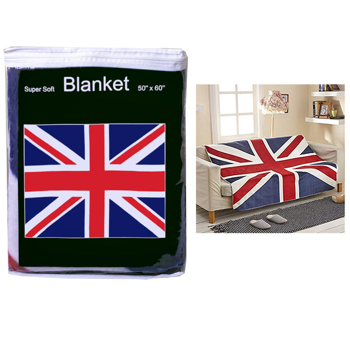 1 British United Kingdom UK Great Britain Flag Blanket Fleece Throw Cover 50X60"
